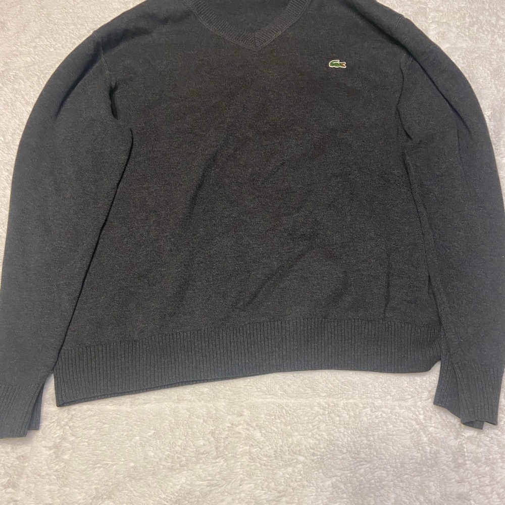 Lacoste Men's Black V-Neck Sweater Men’s XL